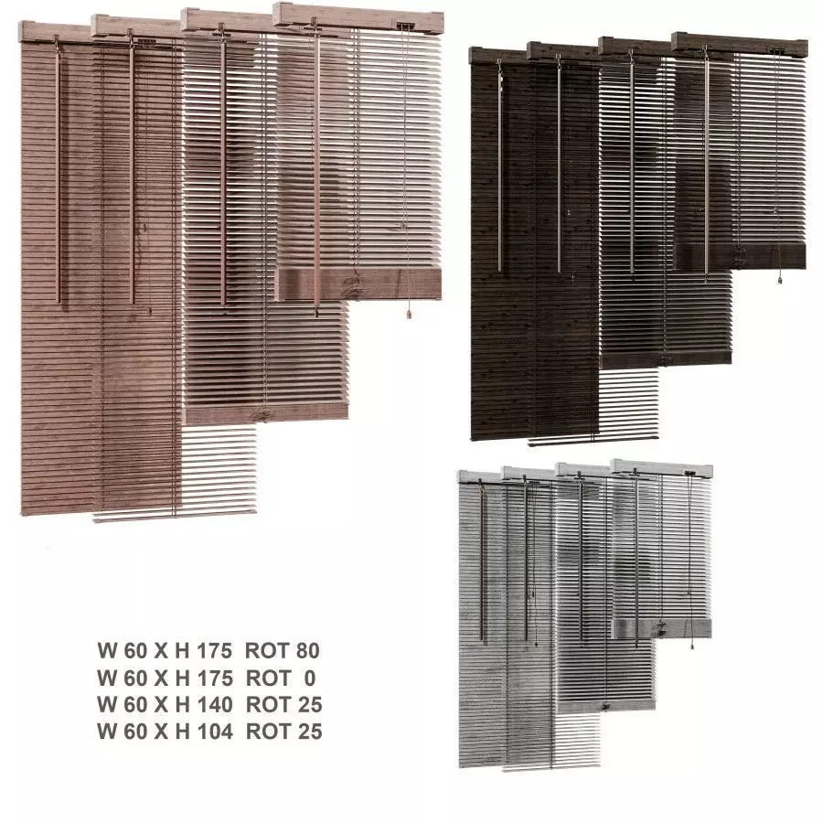 Venetian Wood Blinds 06 3D model
