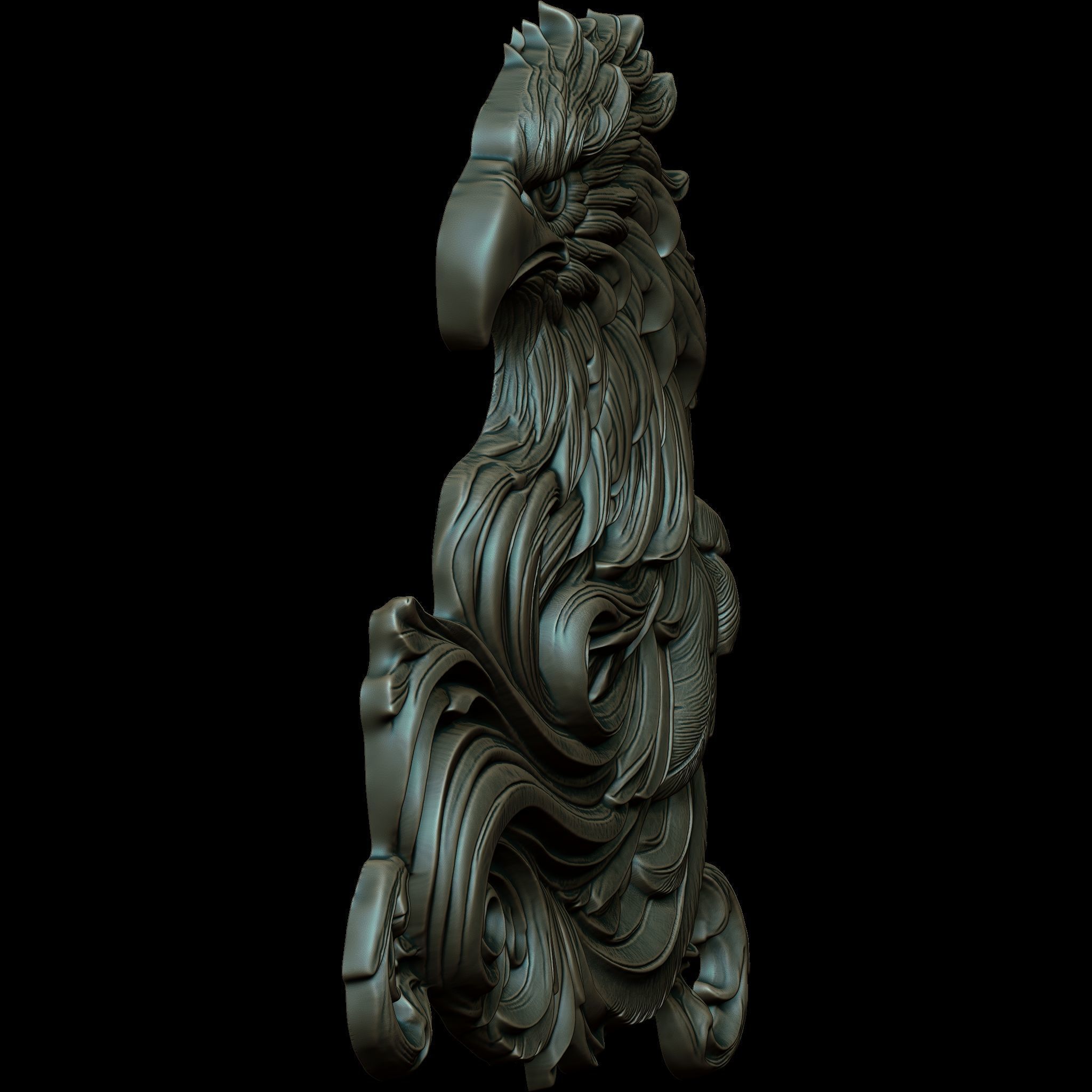 Eagle Head Relief No1 STL file for 3d Printing or CNC 3D print model_7