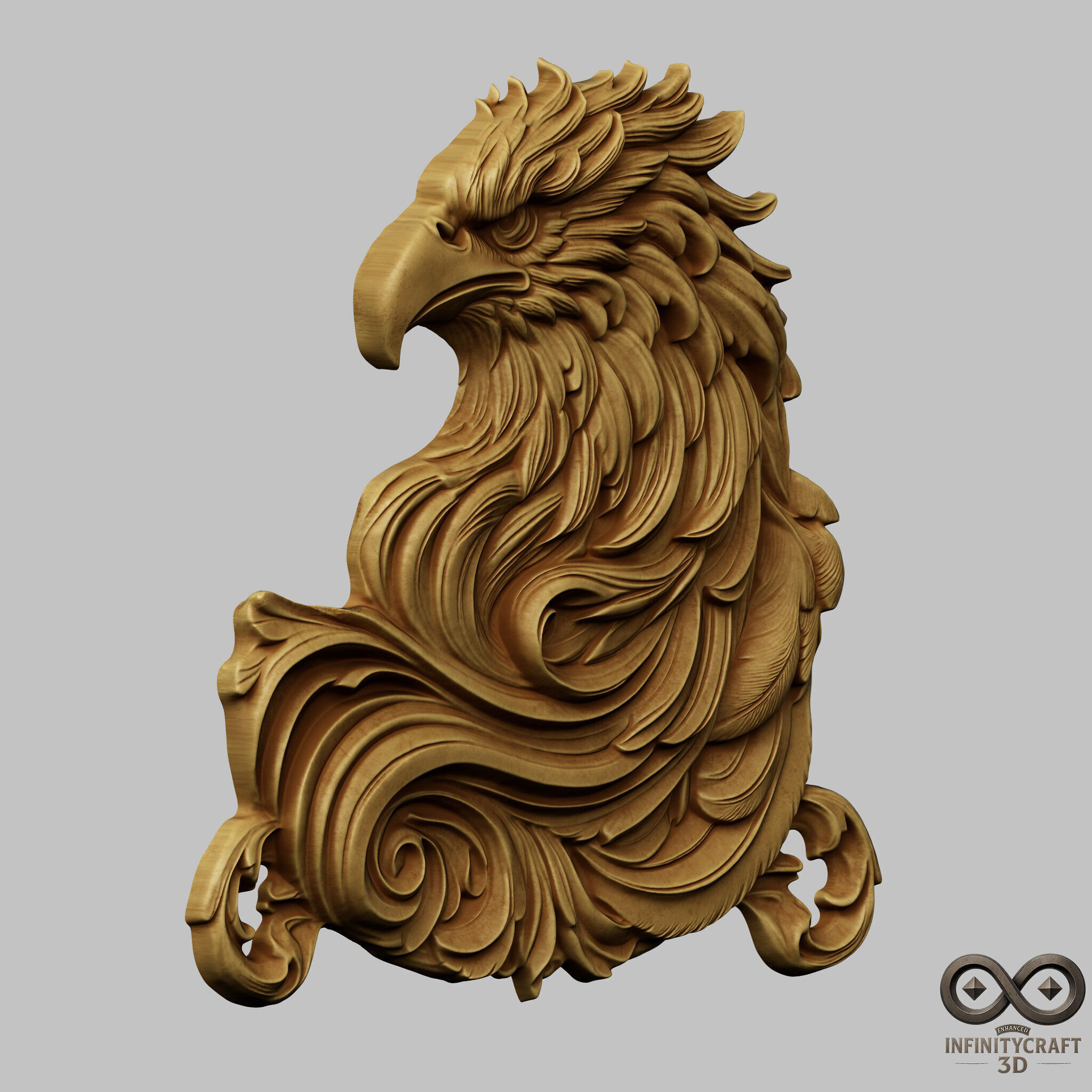 Eagle Head Relief No1 STL file for 3d Printing or CNC 3D print model_3