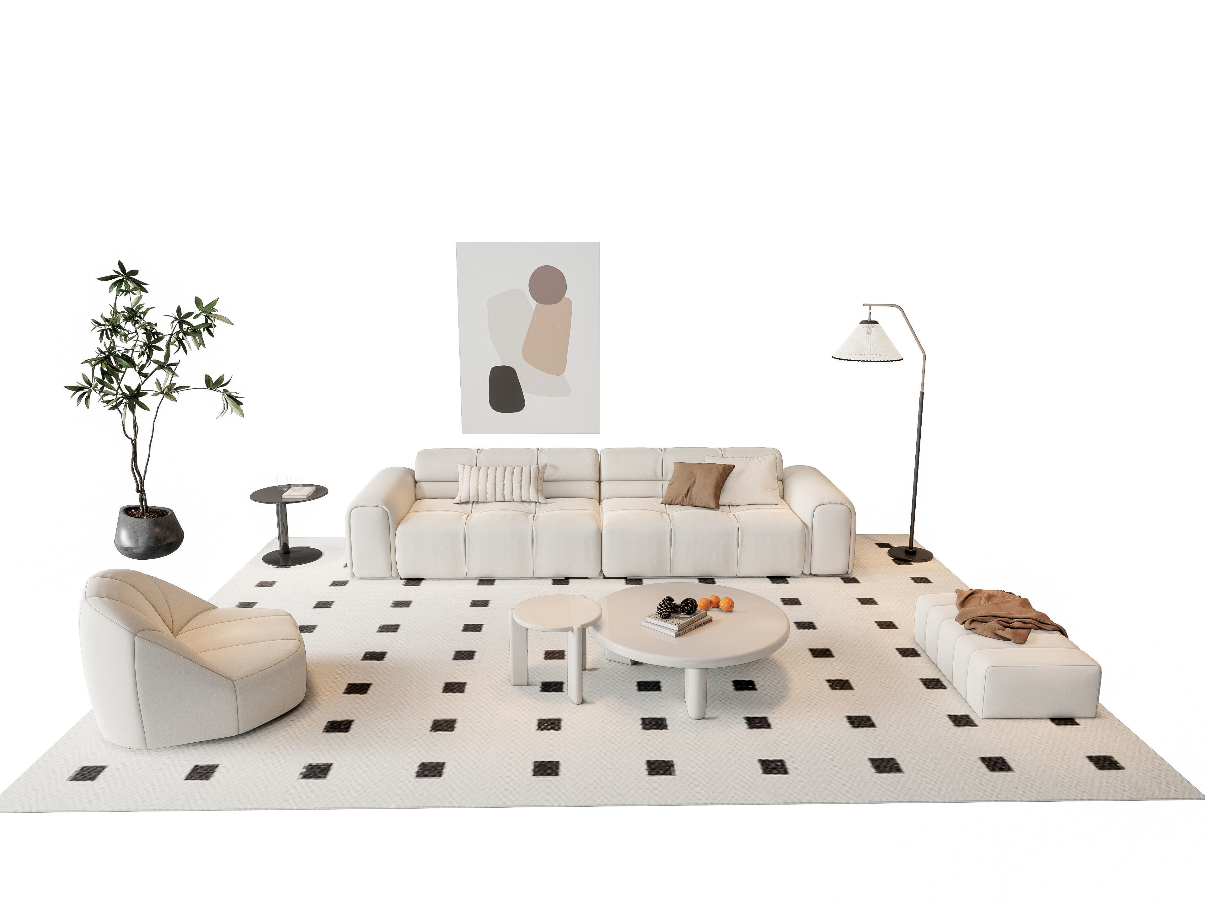 Sofa Coffee table sofa combination 9 3D model_9