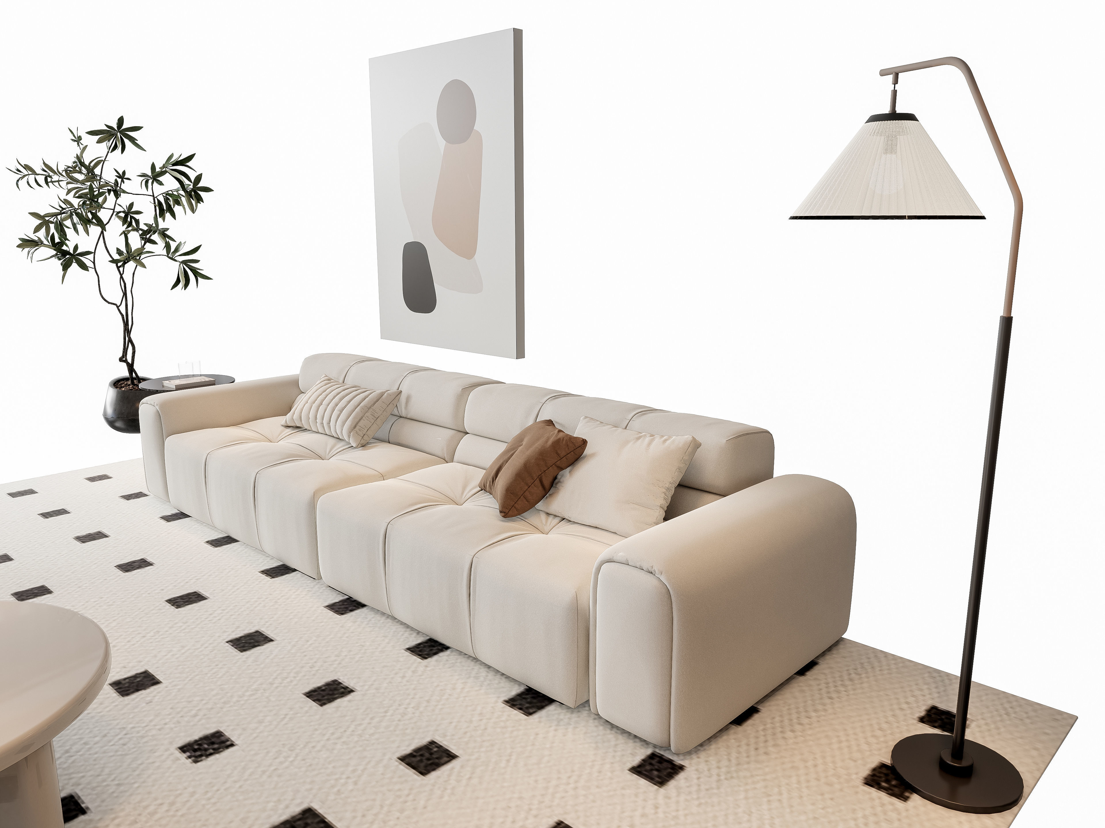 Sofa Coffee table sofa combination 9 3D model_3