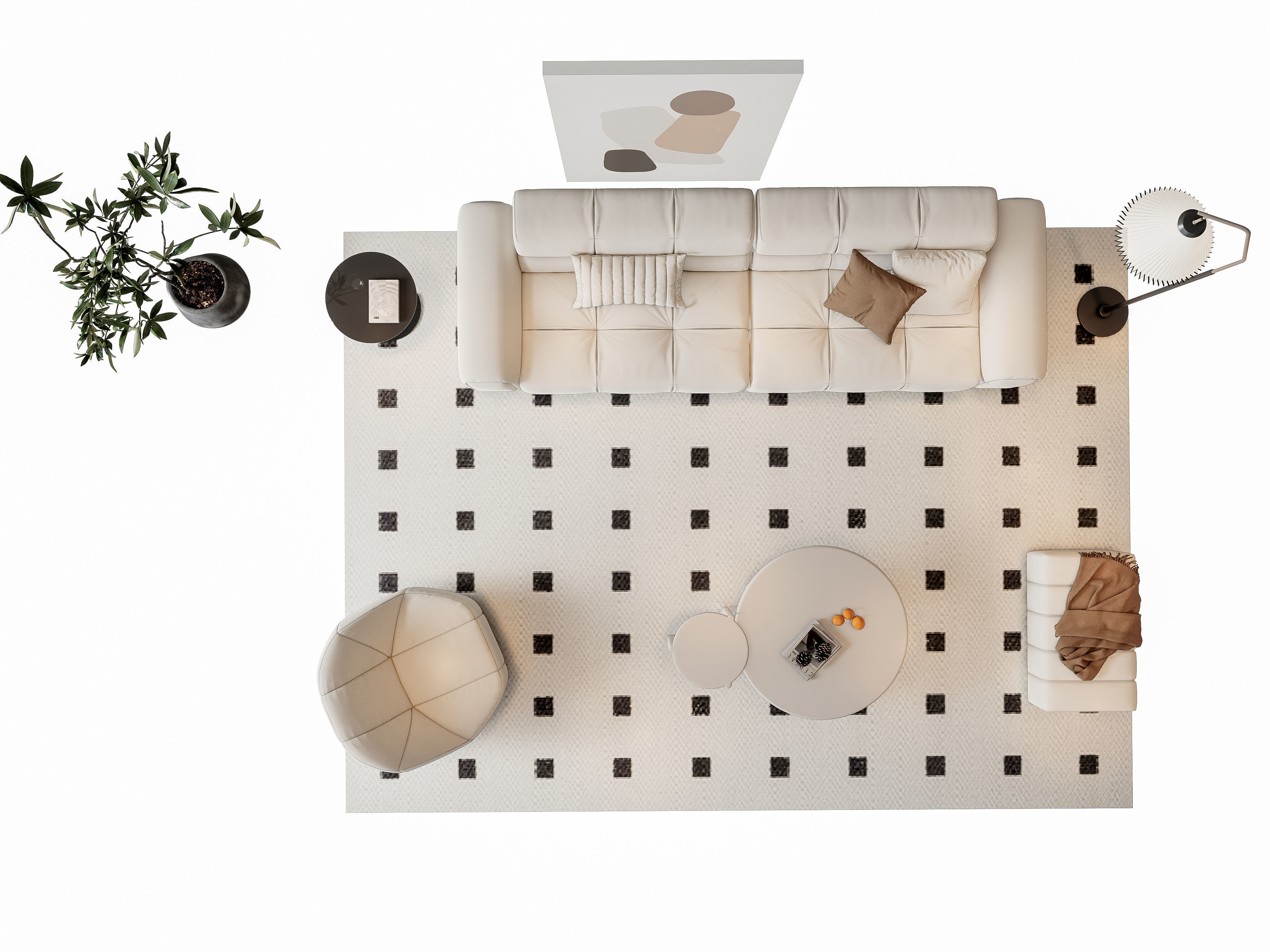 Sofa Coffee table sofa combination 9 3D model_4