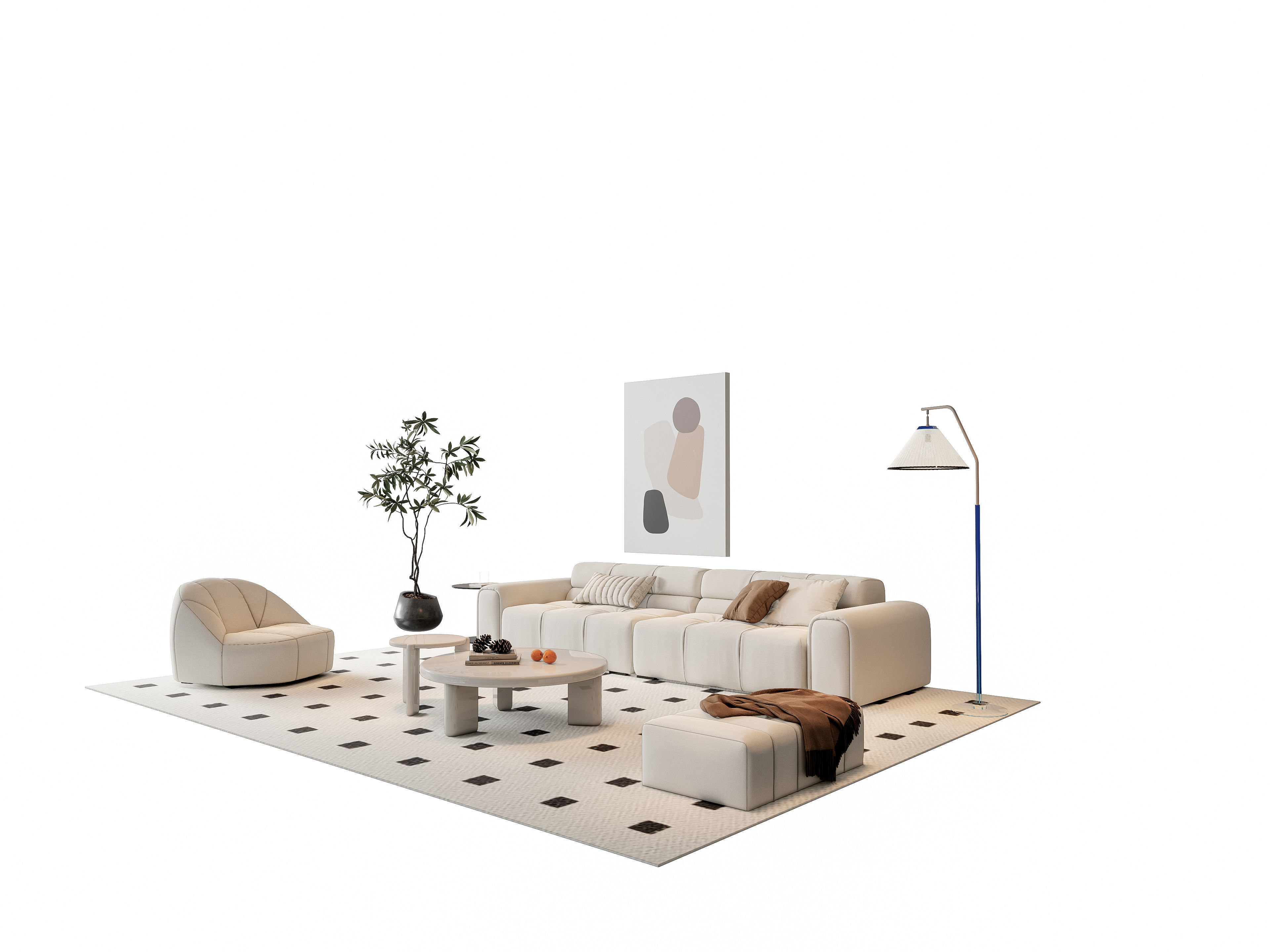 Sofa Coffee table sofa combination 9 3D model_18