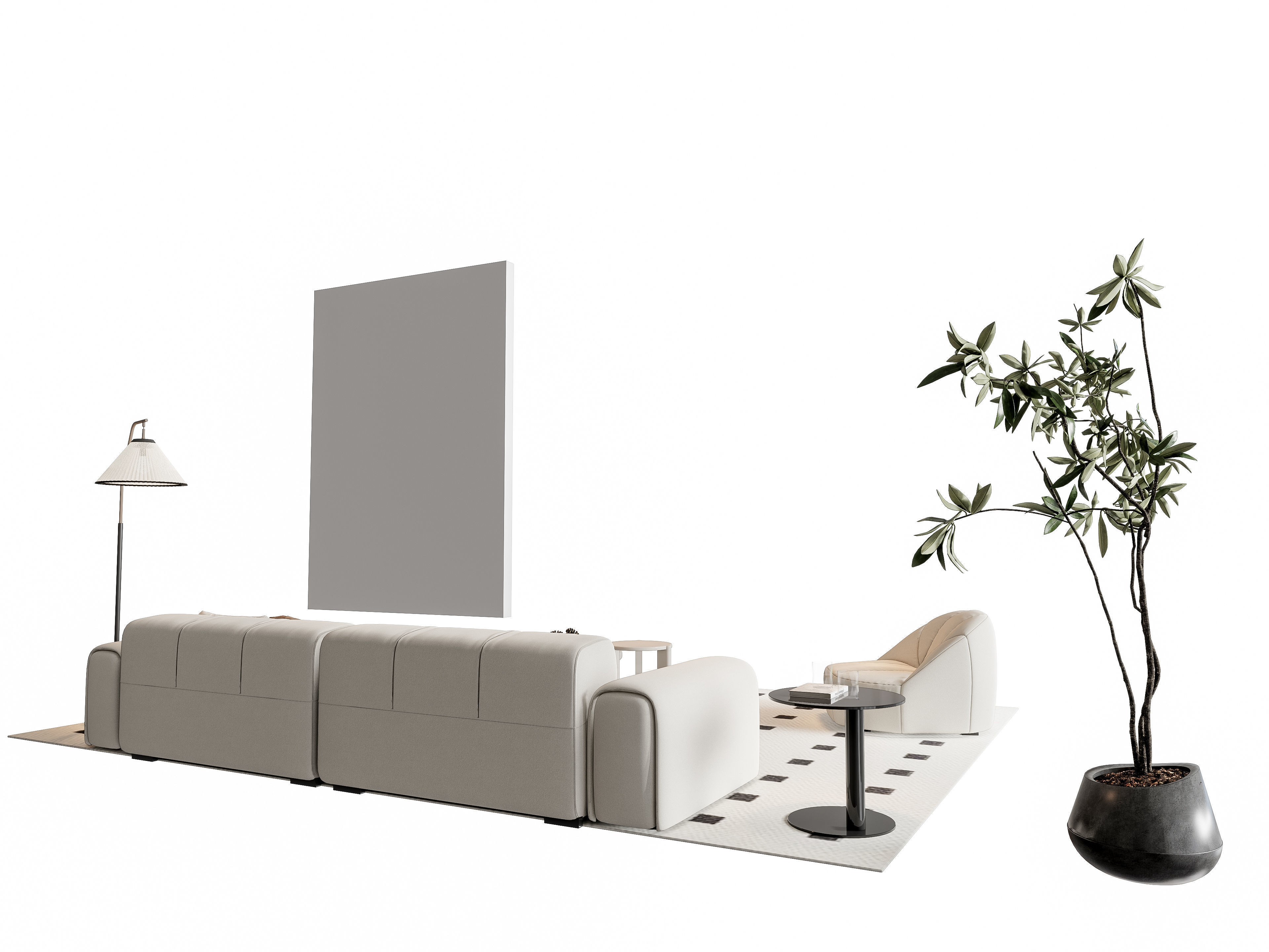 Sofa Coffee table sofa combination 9 3D model_10