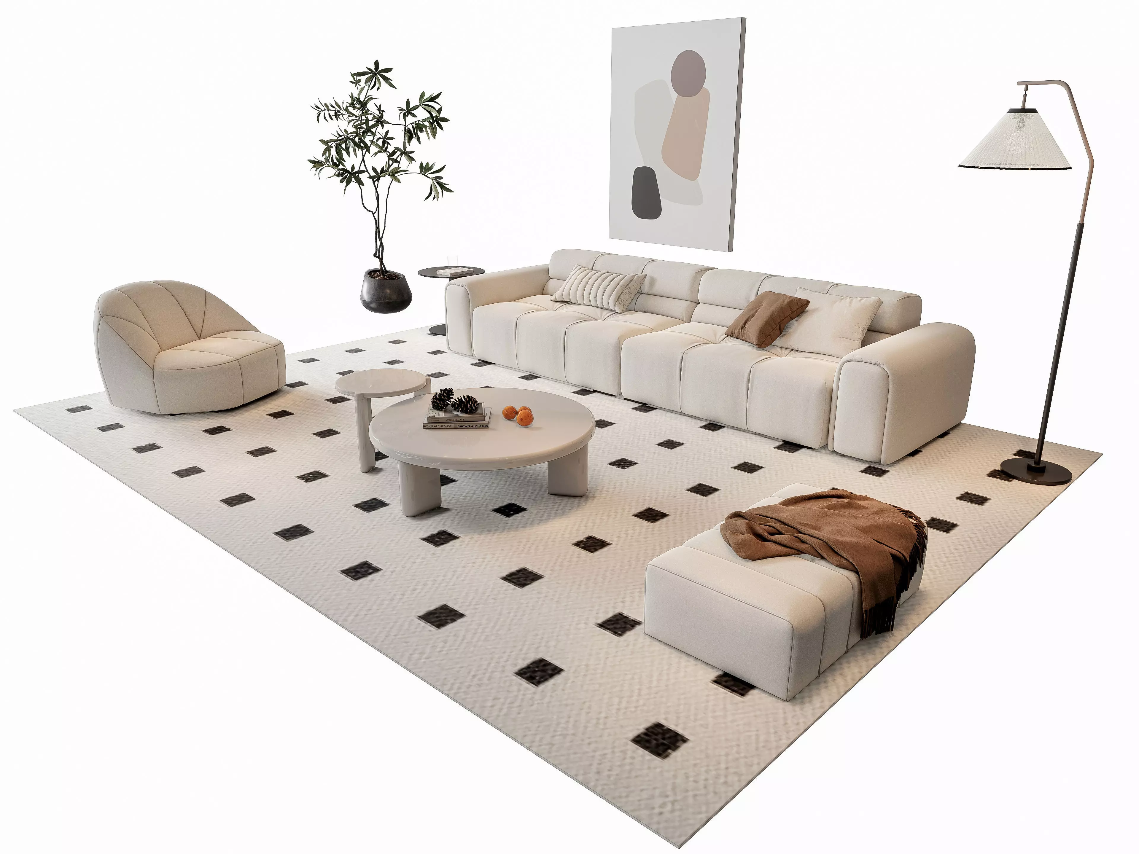 Sofa Coffee table sofa combination 9 3D model_0