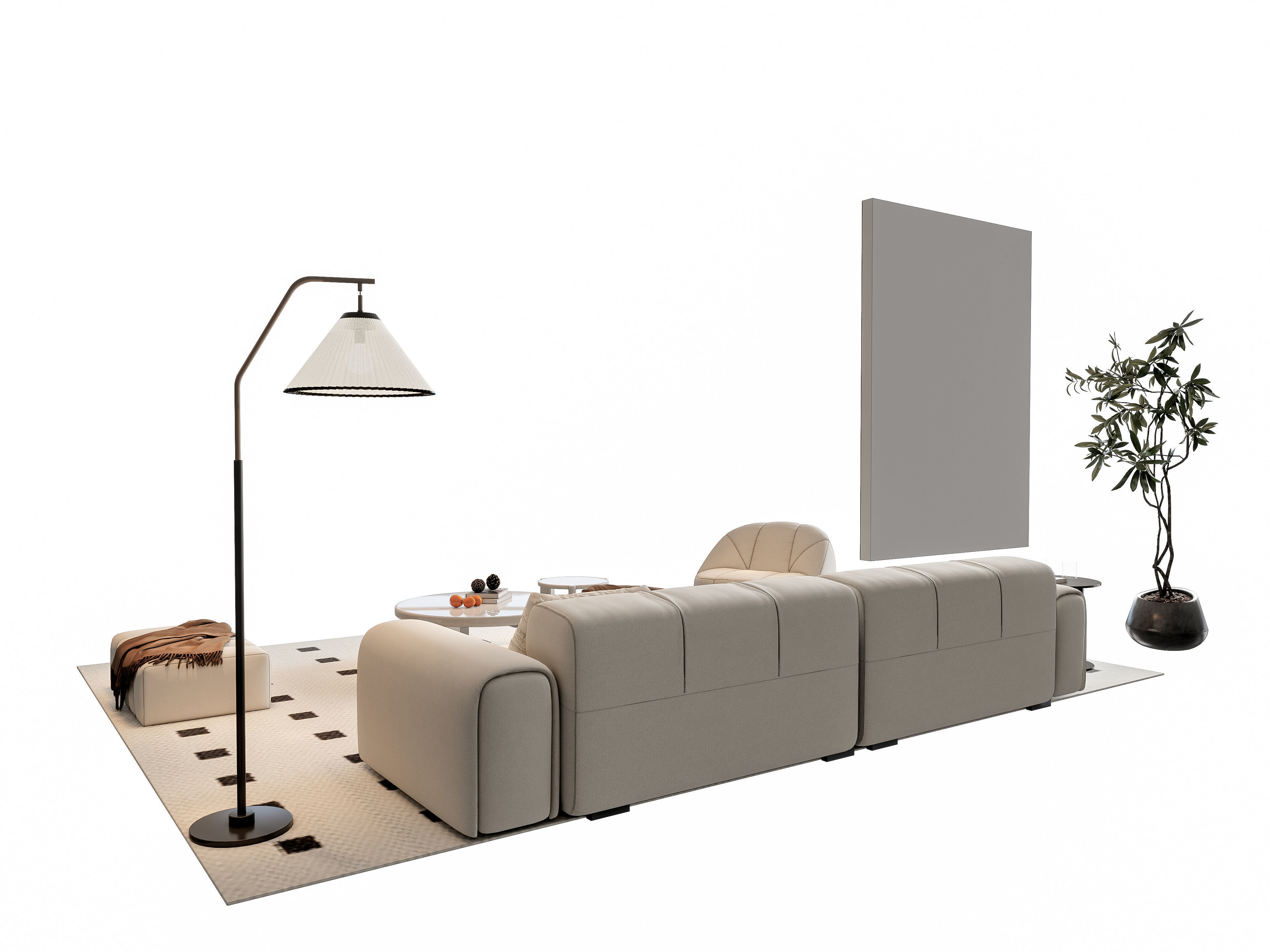 Sofa Coffee table sofa combination 9 3D model_14