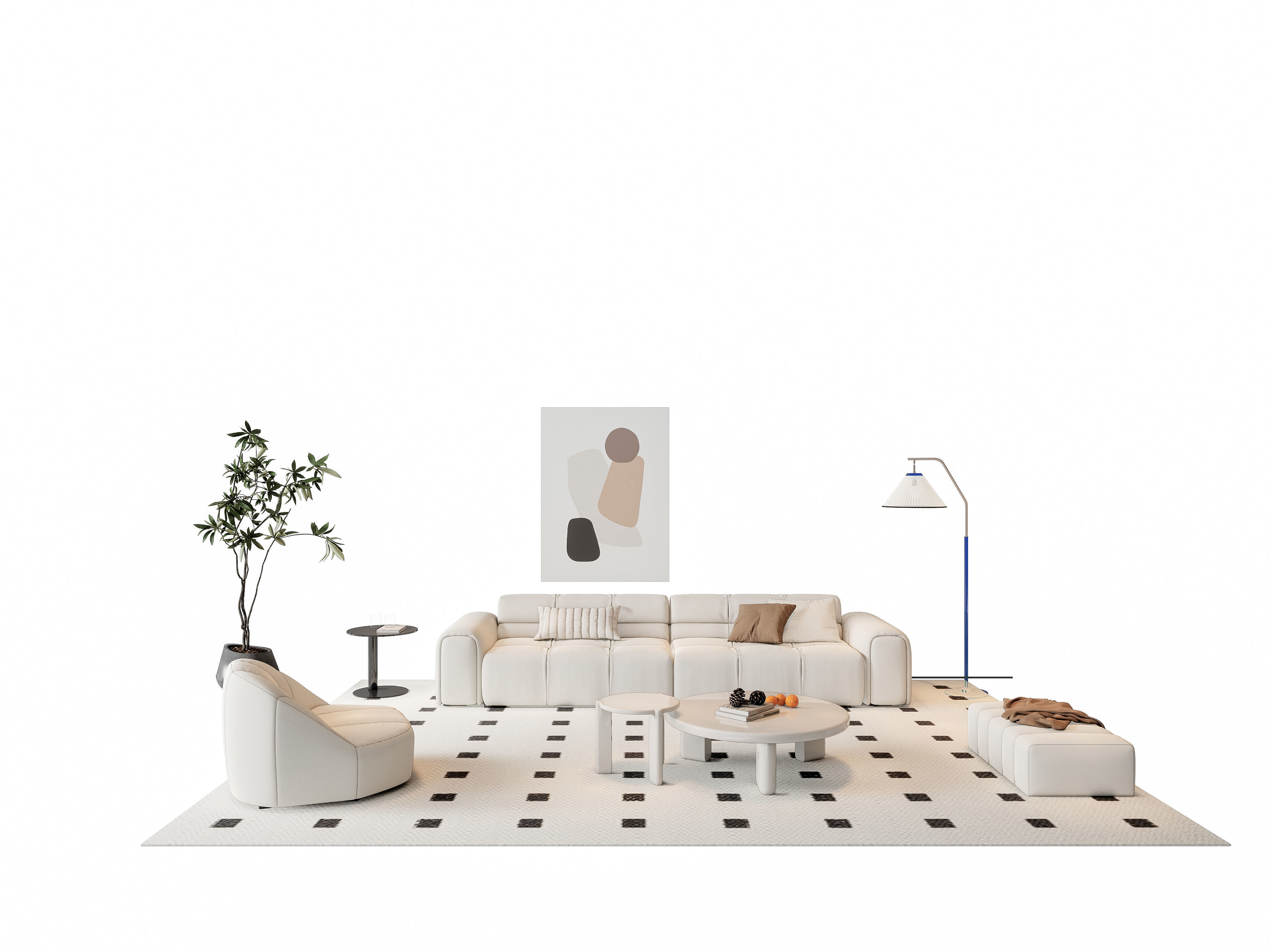 Sofa Coffee table sofa combination 9 3D model_19