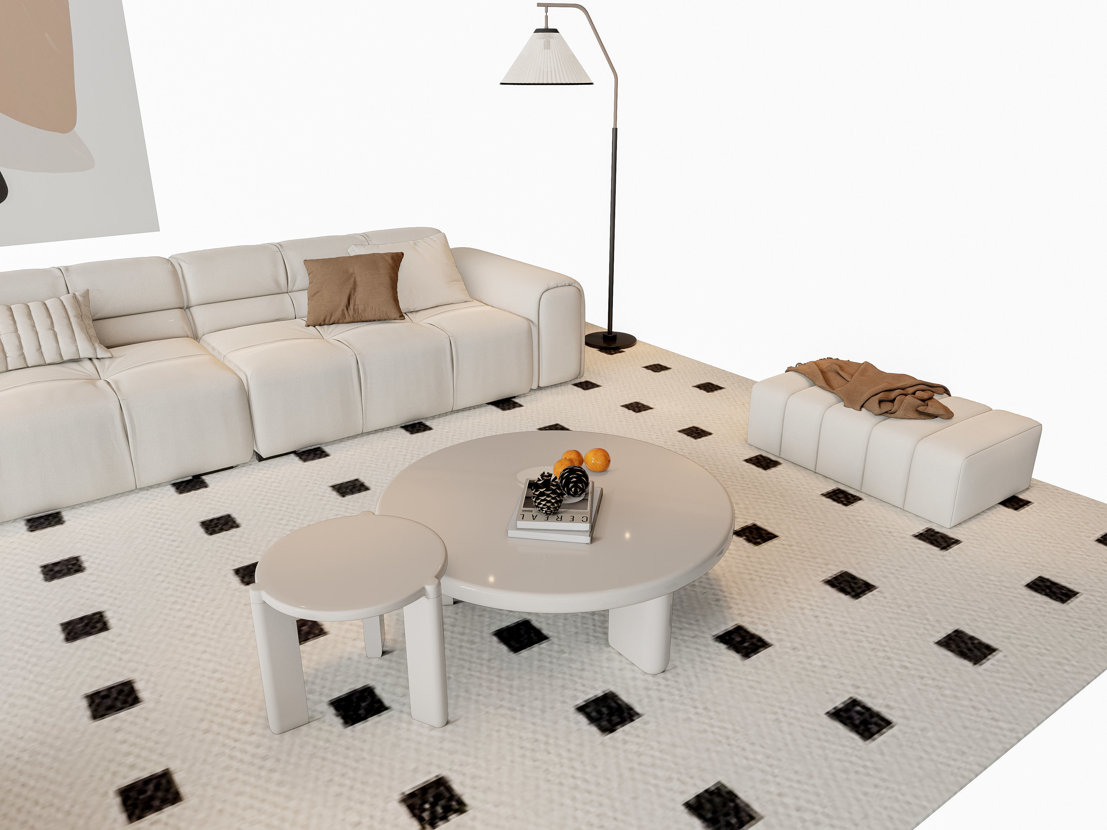 Sofa Coffee table sofa combination 9 3D model_5