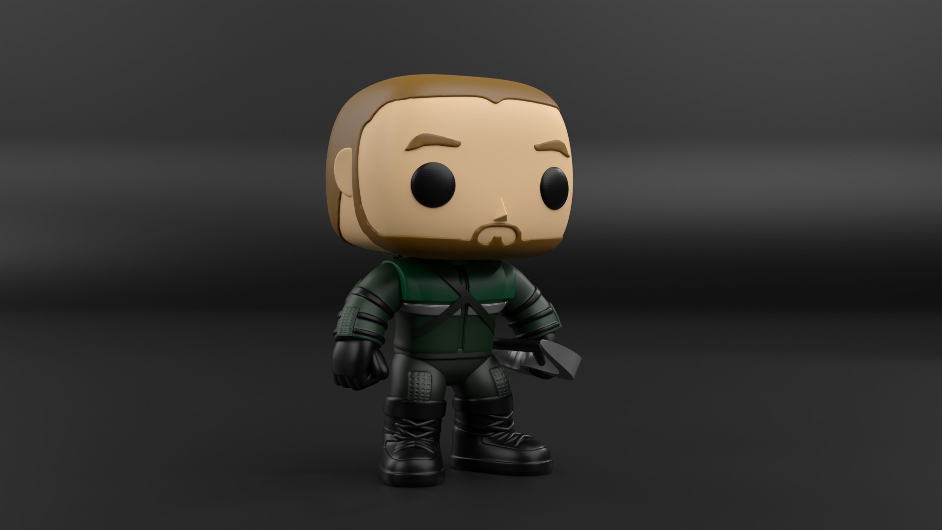 Green Arrow funko pop from the dc universe  3D print model_4