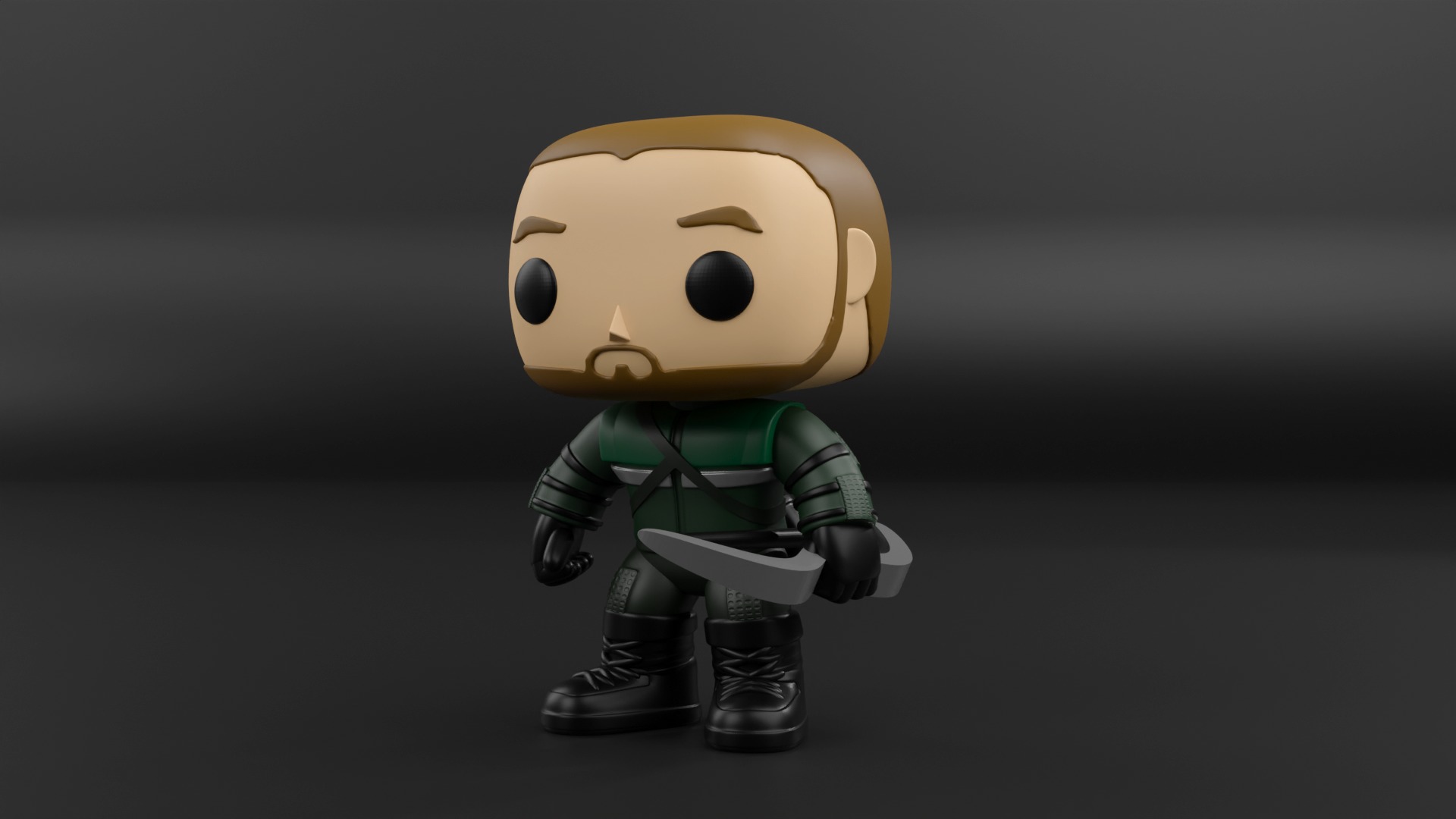 Green Arrow funko pop from the dc universe  3D print model_3