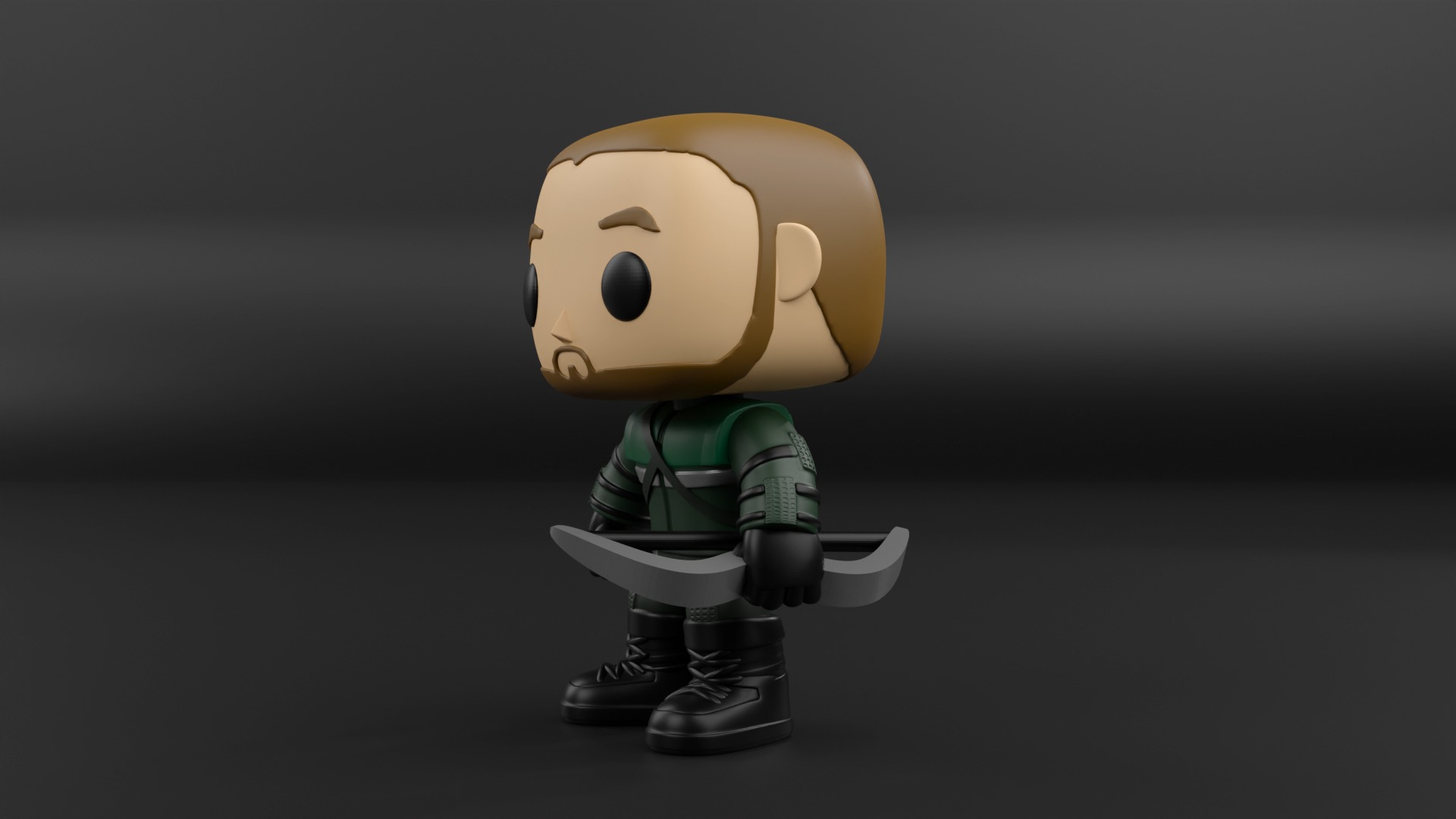 Green Arrow funko pop from the dc universe  3D print model_2