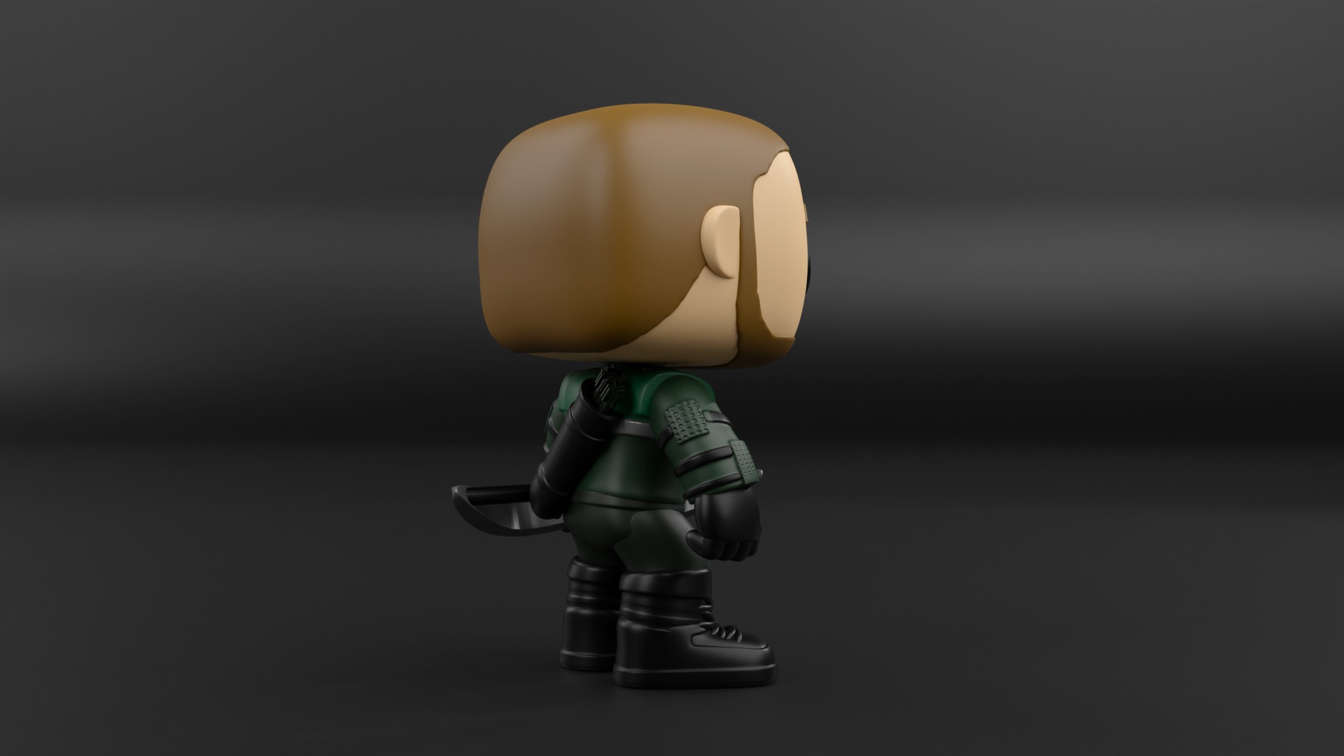 Green Arrow funko pop from the dc universe  3D print model_7