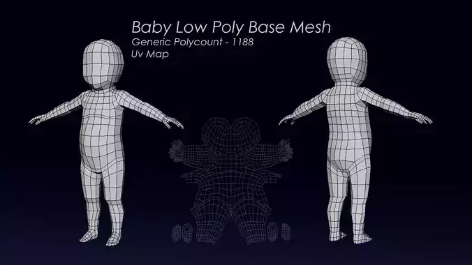 Baby low poly base mesh