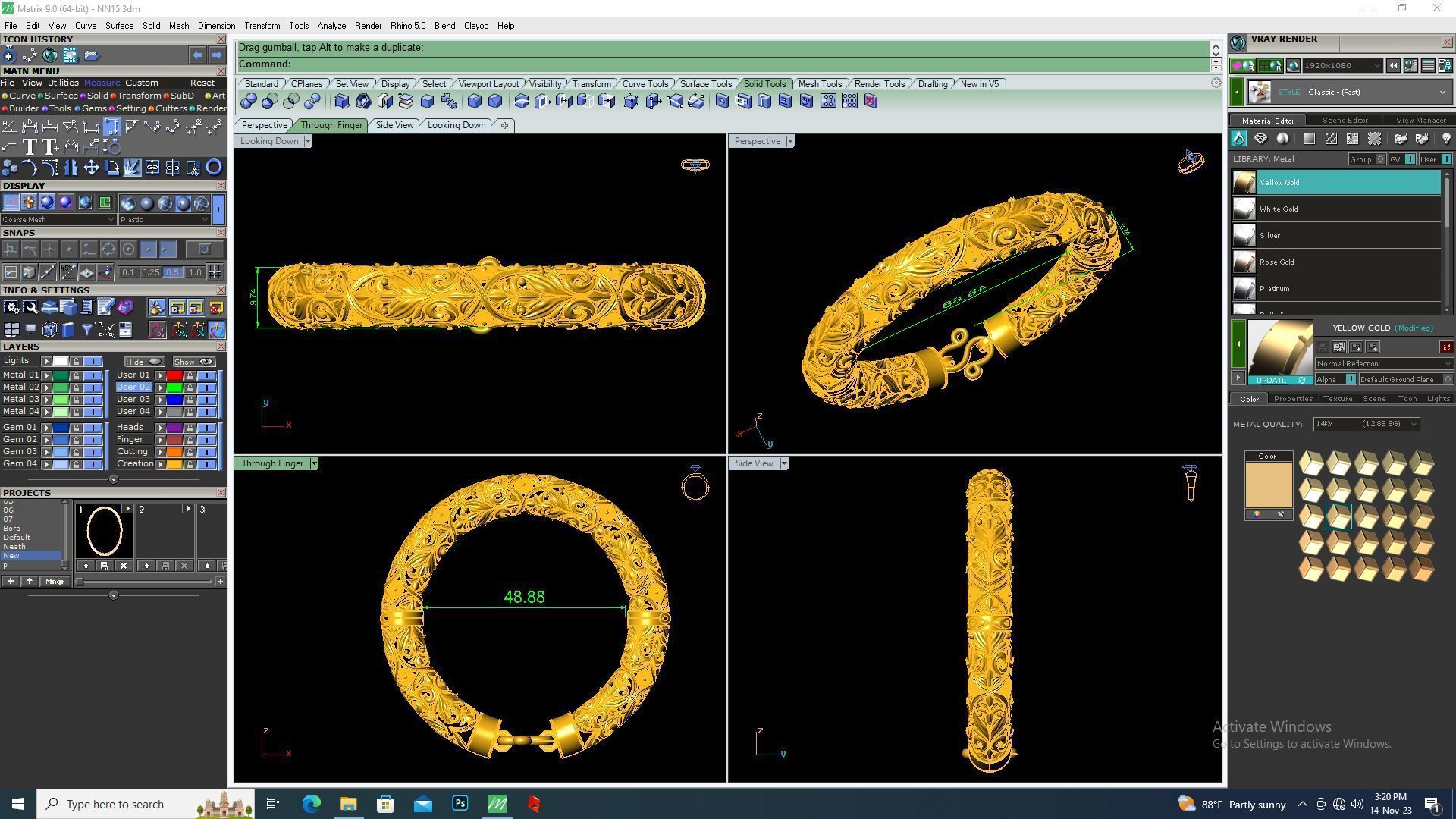 Golds Bangle B12 3D Print model 3D print model_1