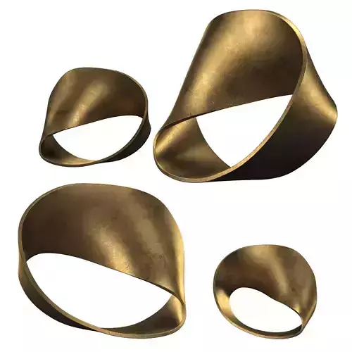 Cast Metal Moebius Ring - Gold