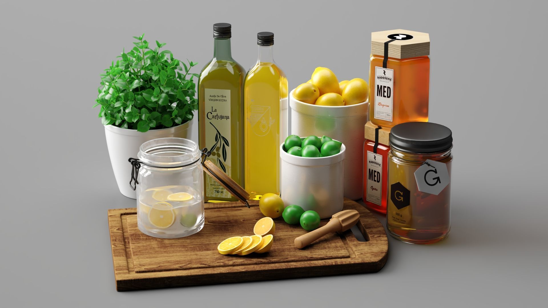 Kitchen set 3D model_5