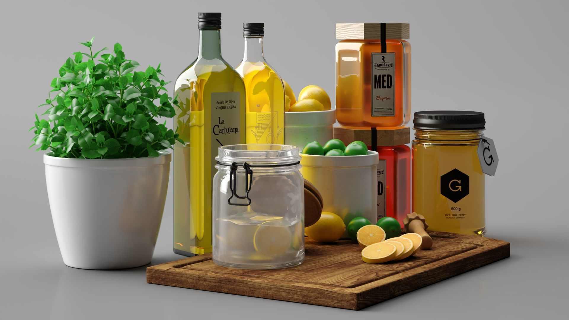 Kitchen set 3D model_3