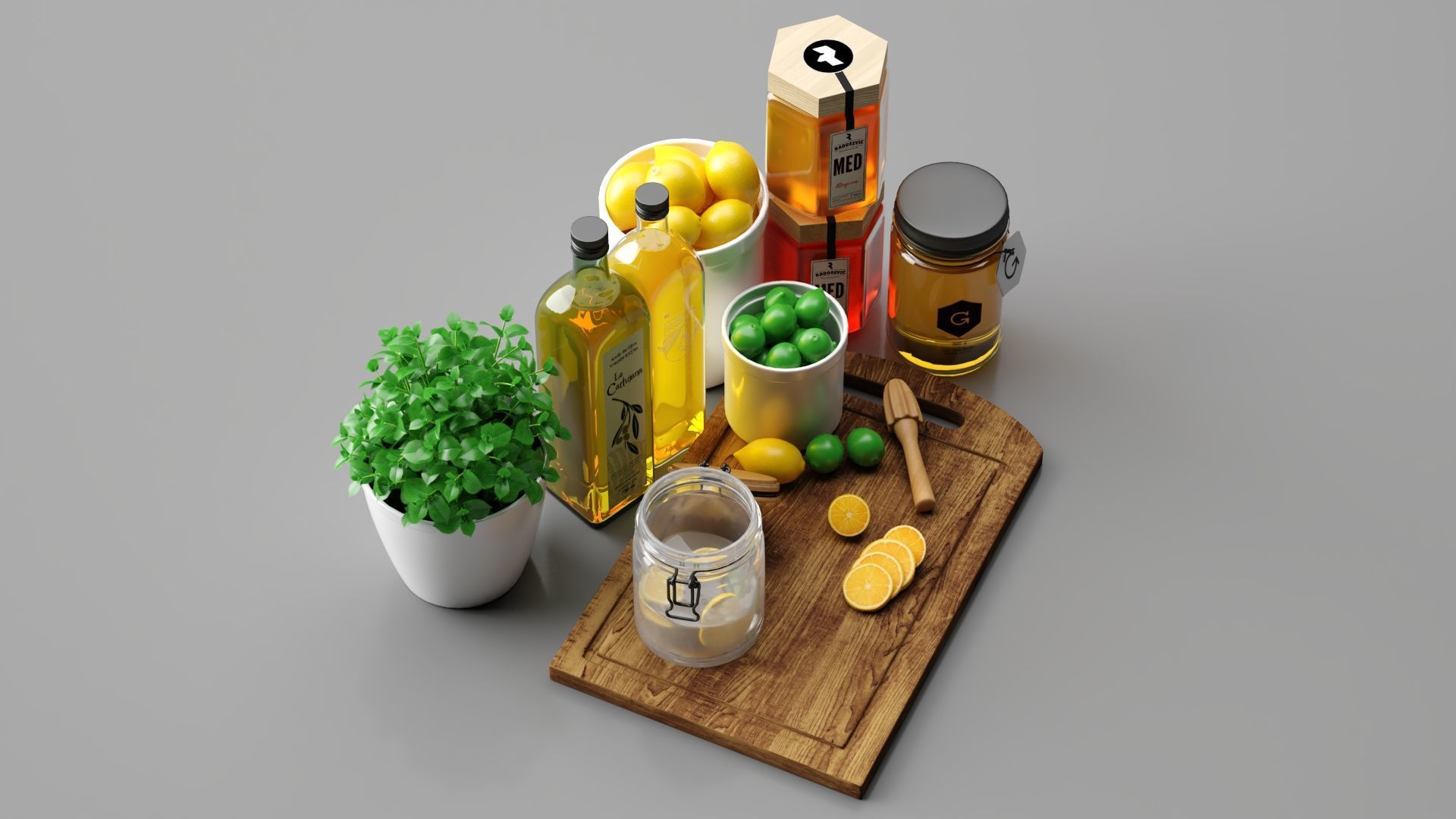 Kitchen set 3D model_8