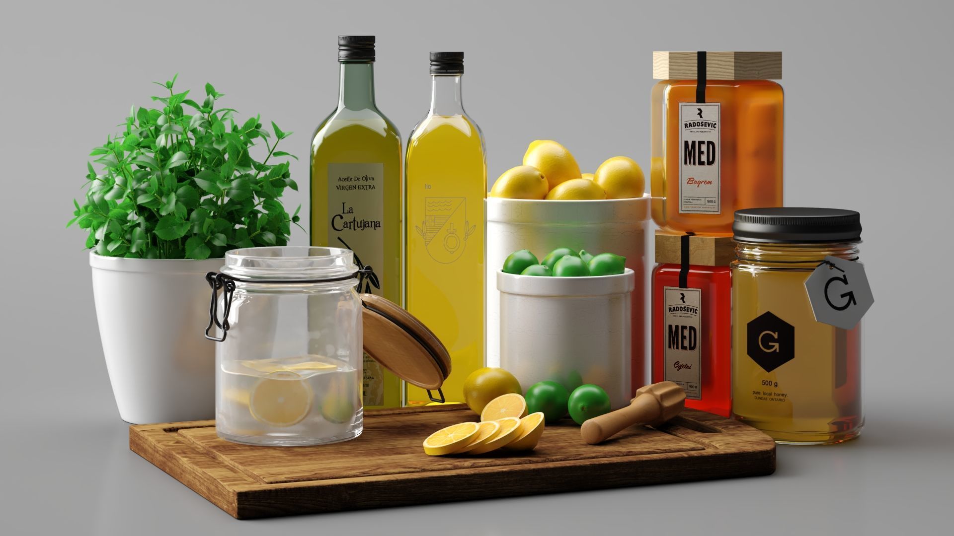 Kitchen set 3D model_2