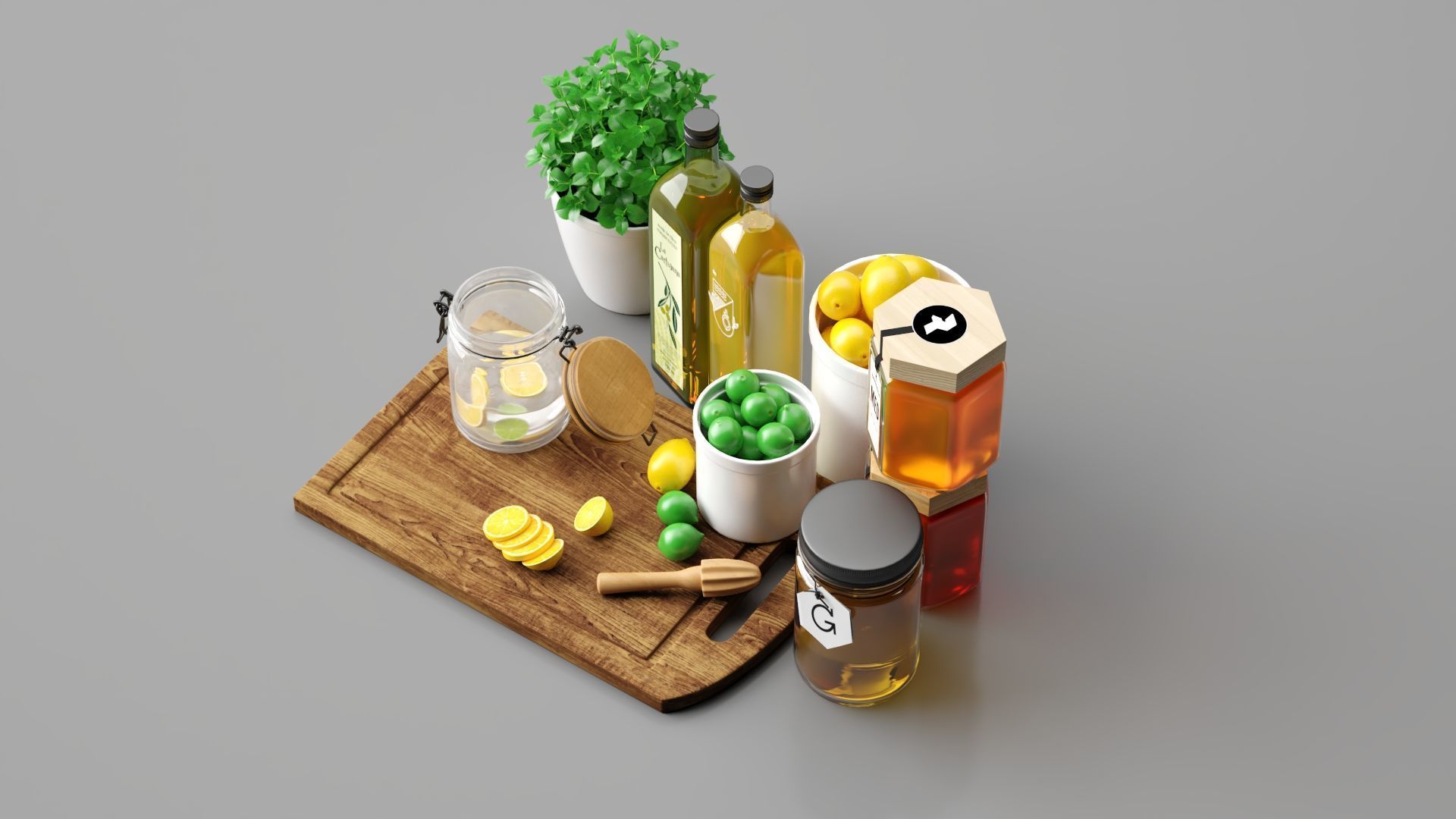 Kitchen set 3D model_9