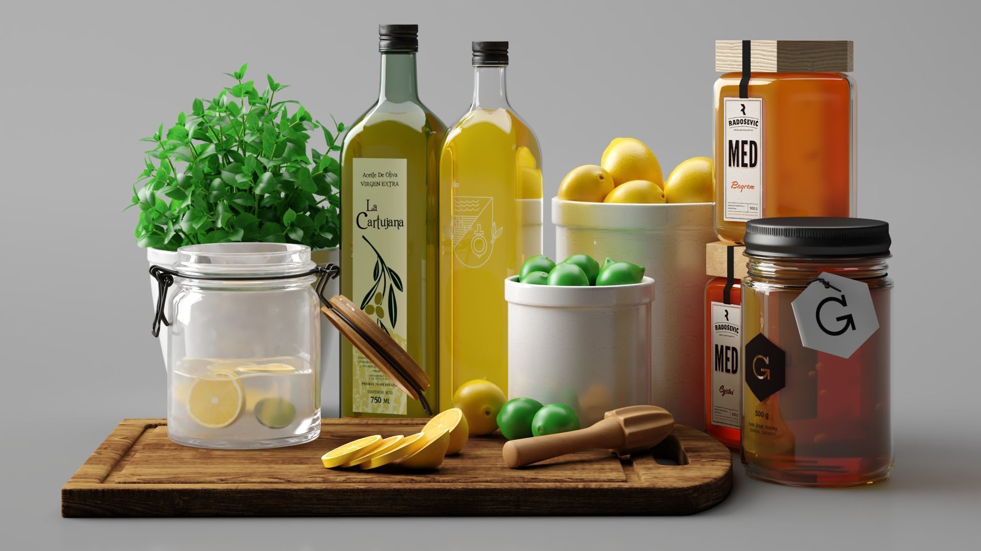 Kitchen set 3D model_1