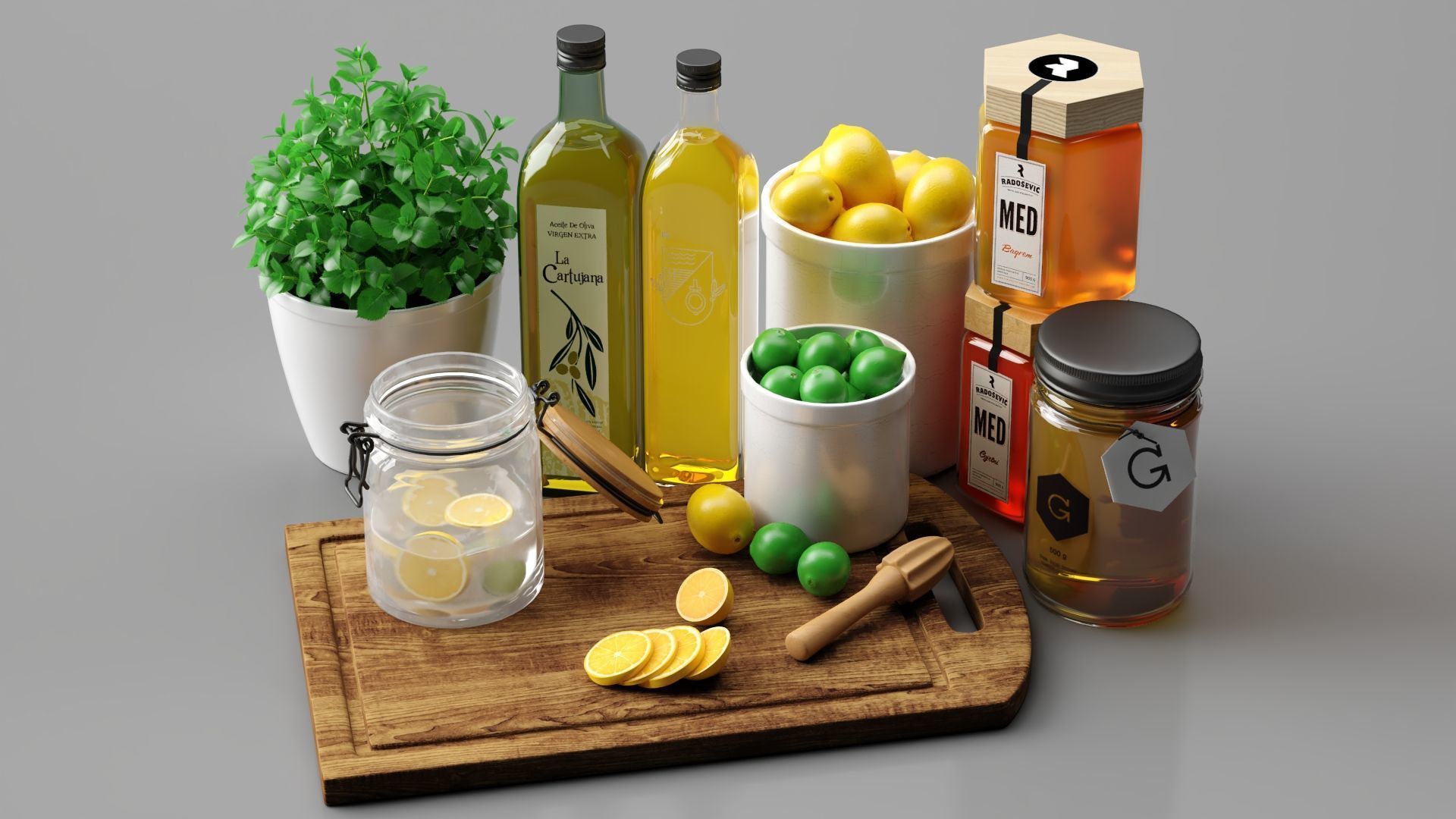 Kitchen set 3D model_6