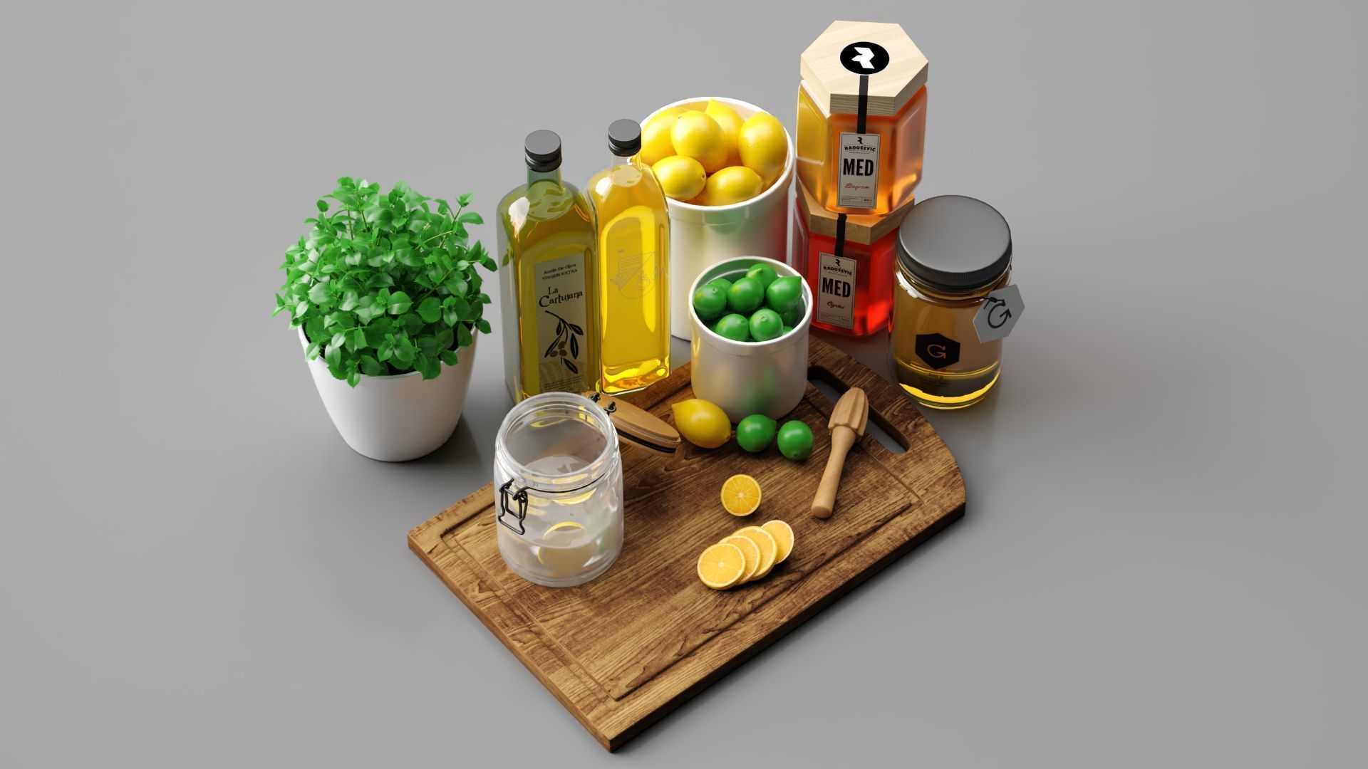 Kitchen set 3D model_7