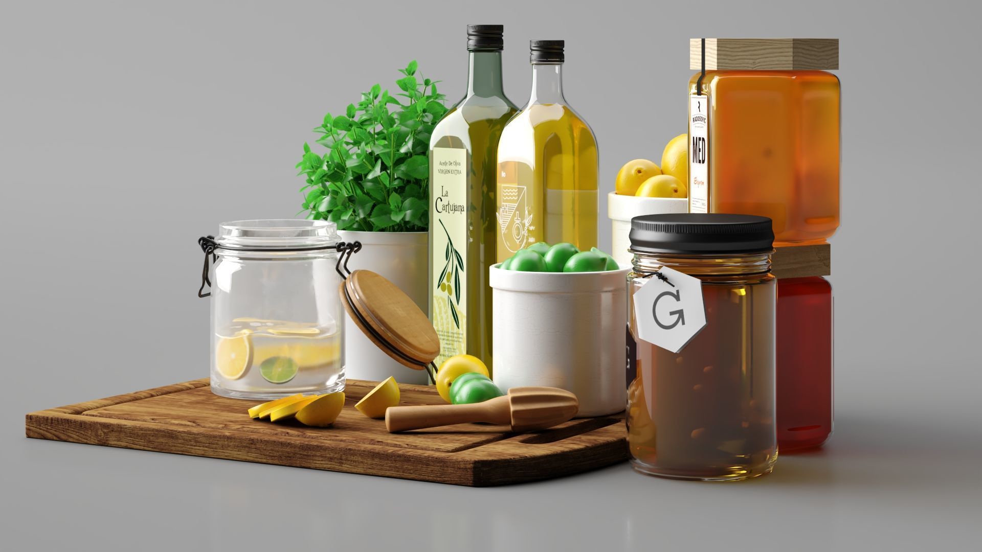 Kitchen set 3D model_4