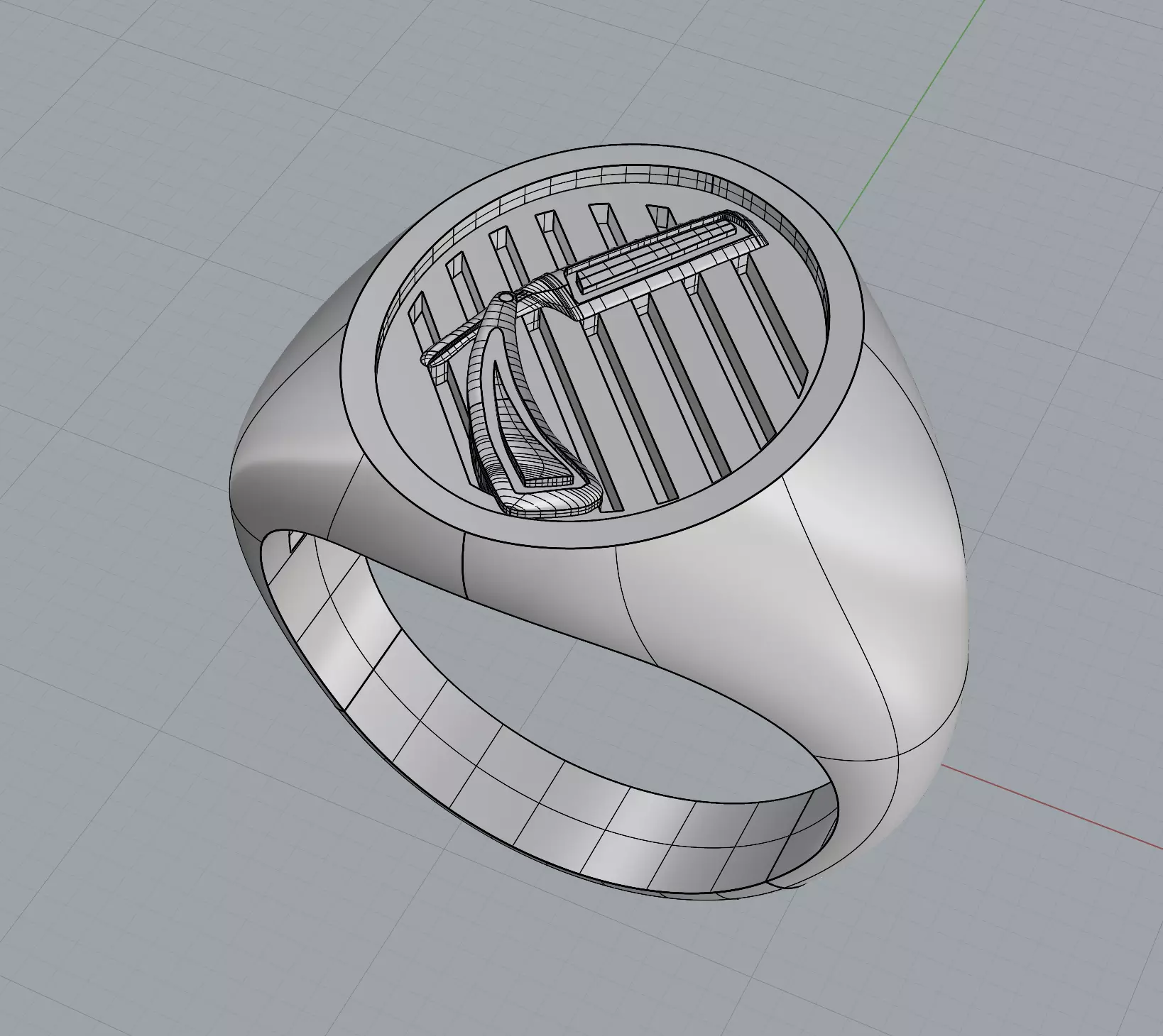 barber razor signet ring 3D print model