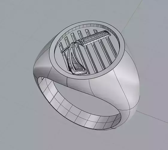 barber razor signet ring 