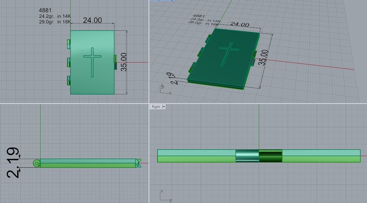 Book neclace 4881 3D print model_1