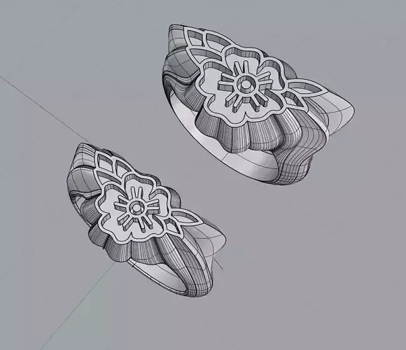 old school flower ring 