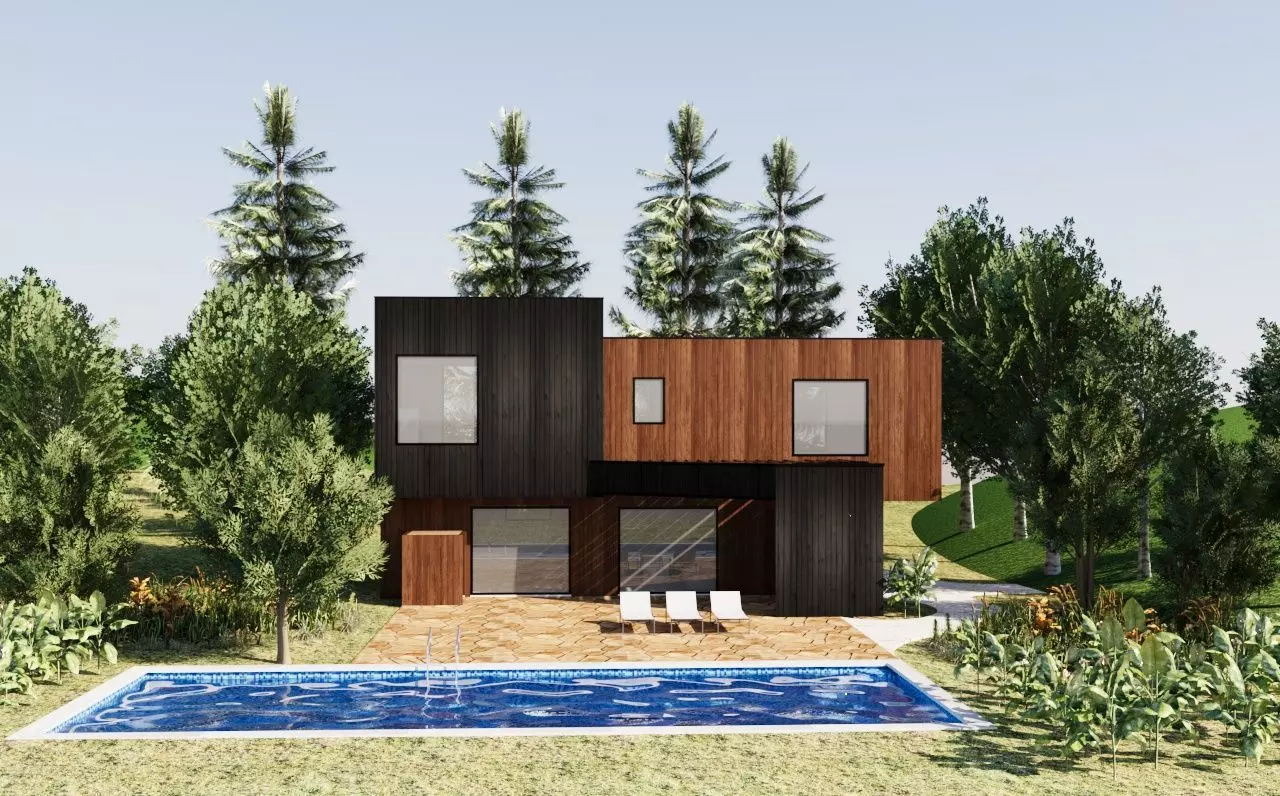 Contemporary Home with Poolside Terrace 3D model_0