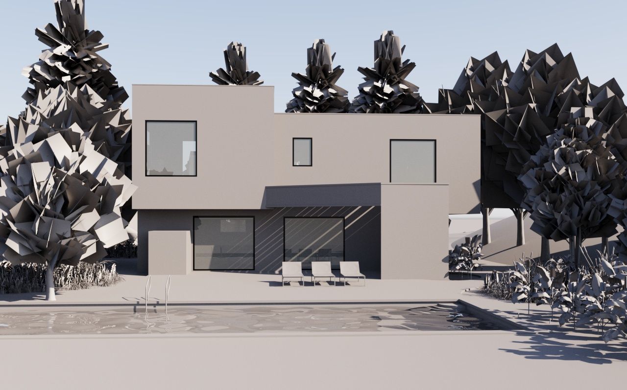 Contemporary Home with Poolside Terrace 3D model_5