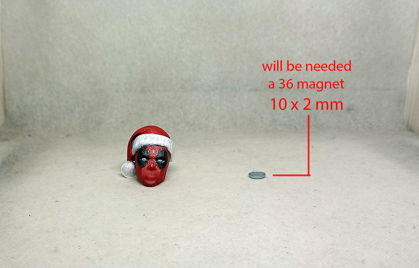 santa Deadpool fridge magnet print in place No Supports 3D print model_2