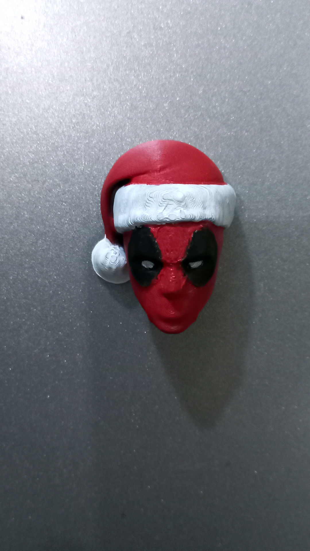 santa Deadpool fridge magnet print in place No Supports 3D print model_3