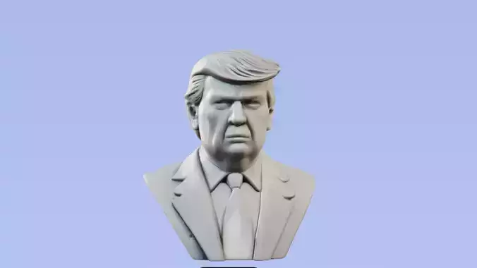 Donald Trump Bust 3D Model  Detailed Political Figure Sculpture