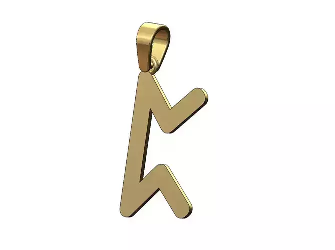 Perth viking runes initials alphabet pendant charm bail 3D print model