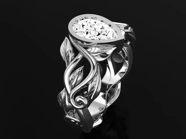 Ring with pear stone 4888