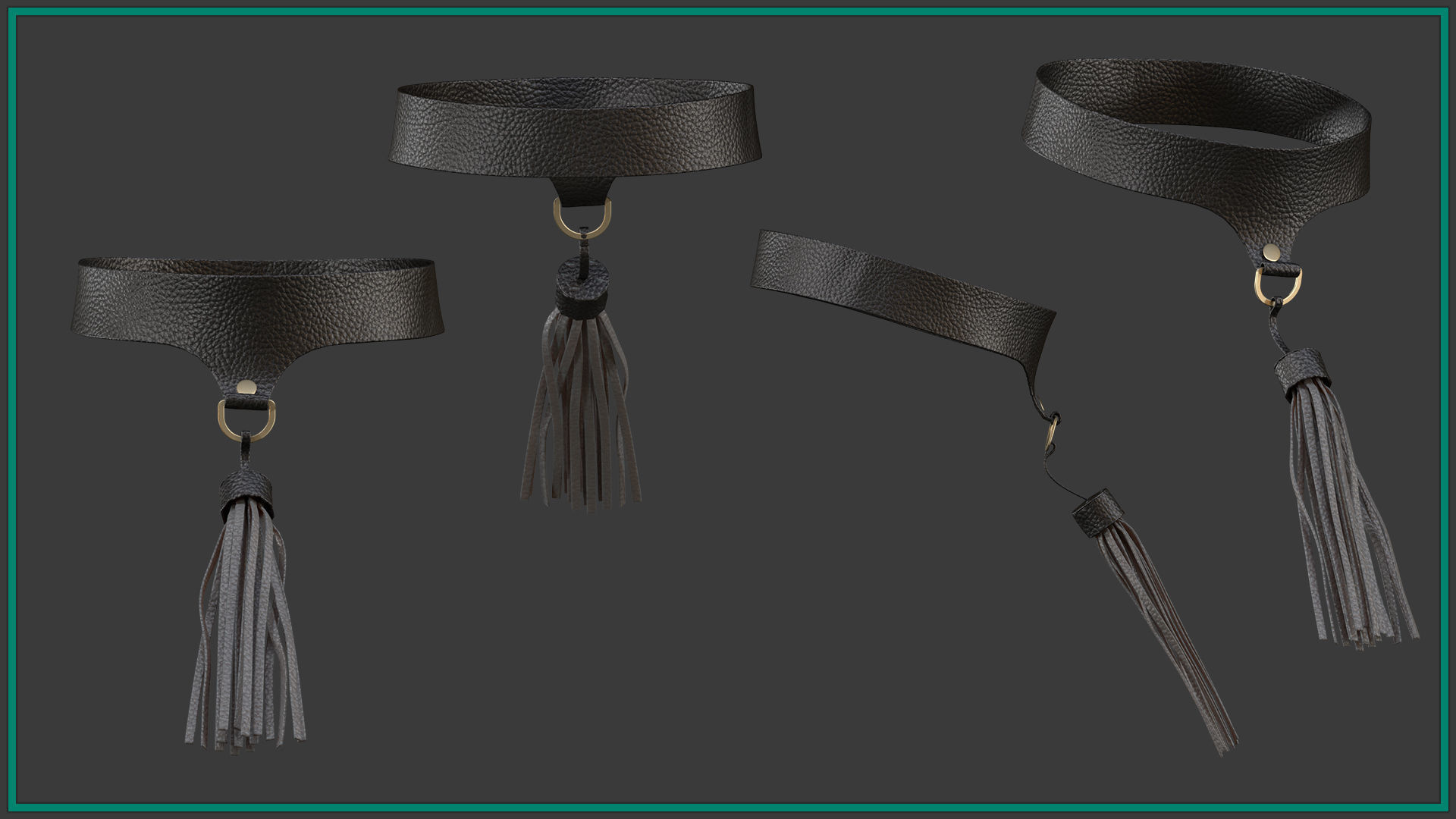 15 female neck choker 3D model_8