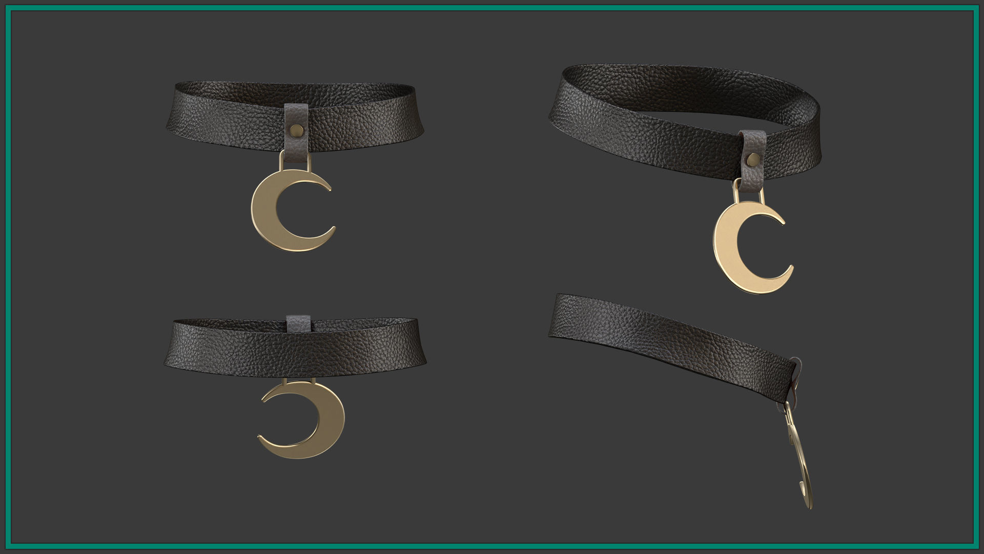 15 female neck choker 3D model_12