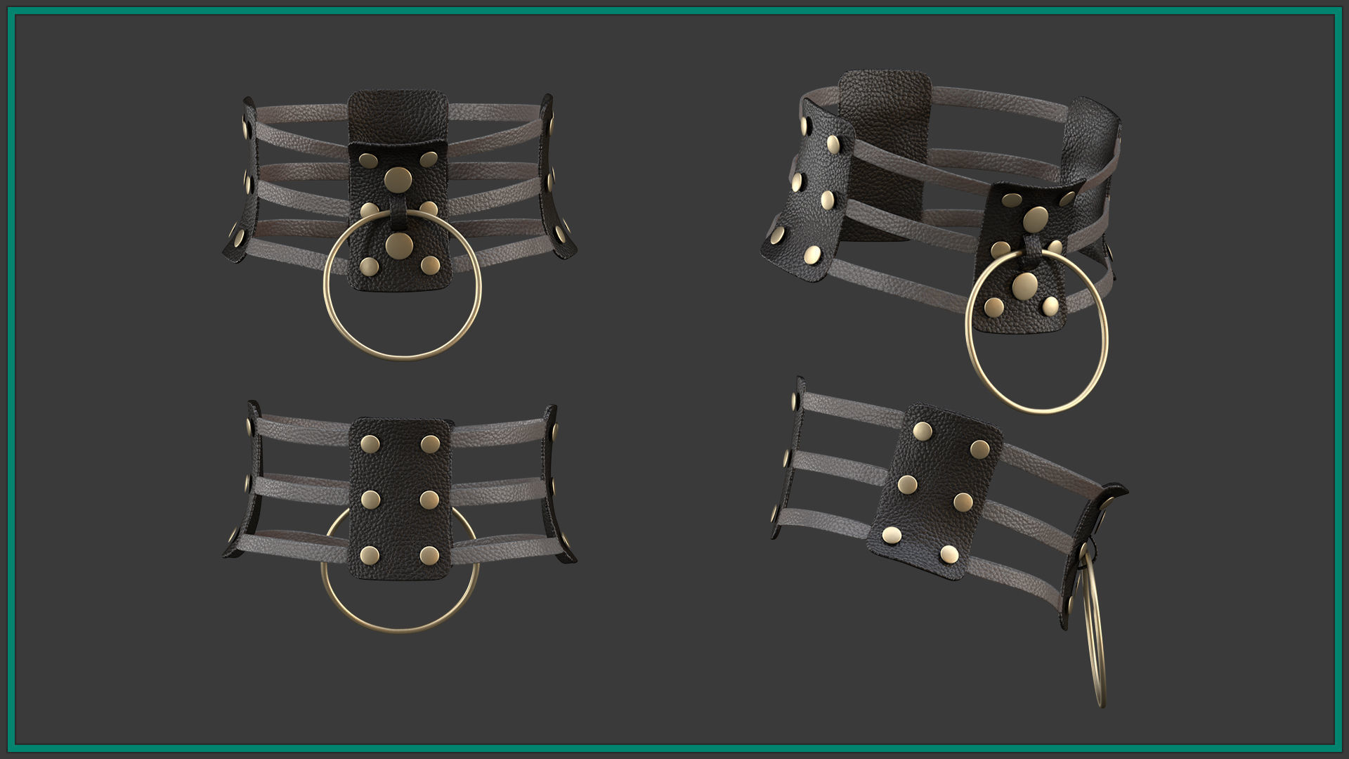 15 female neck choker 3D model_13
