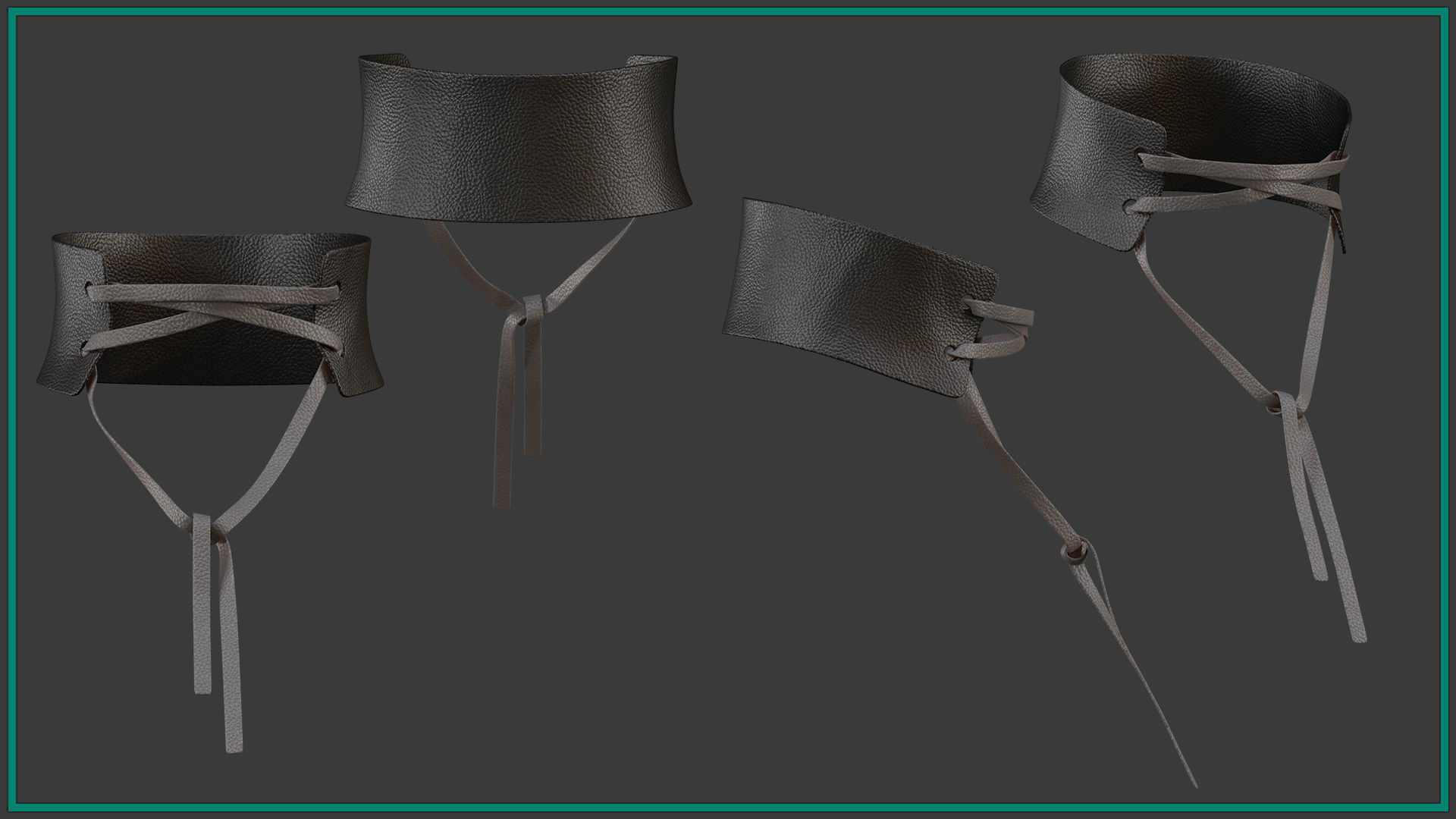 15 female neck choker 3D model_9