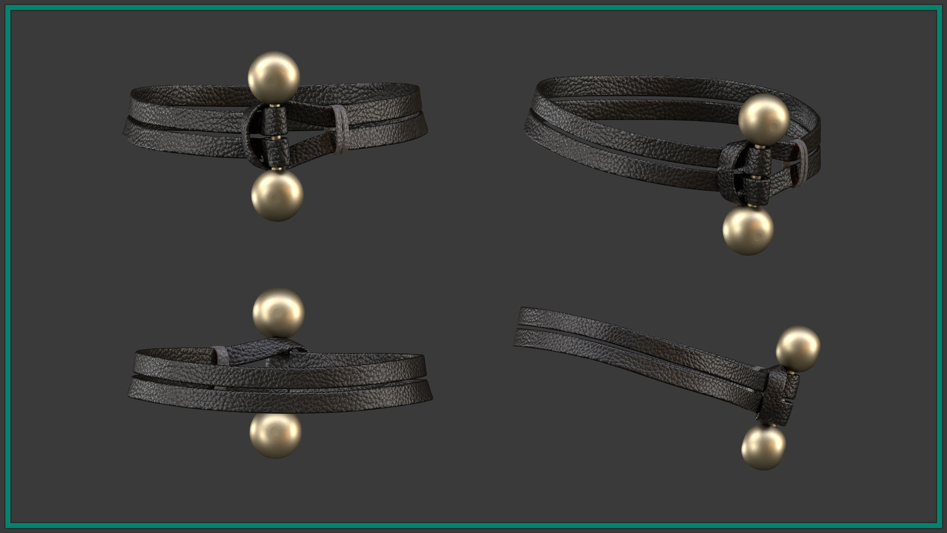 15 female neck choker 3D model_14
