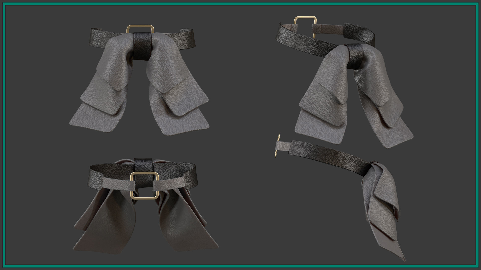 15 female neck choker 3D model_3