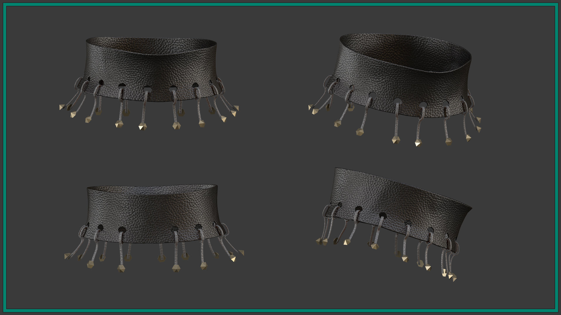 15 female neck choker 3D model_10