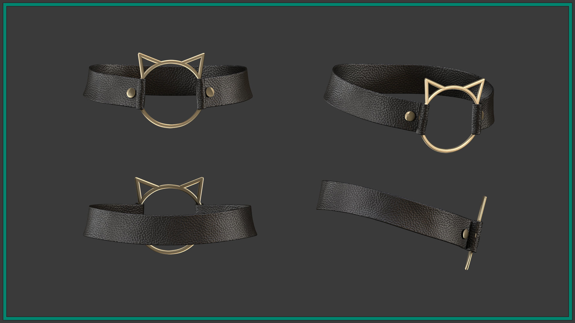 15 female neck choker 3D model_11