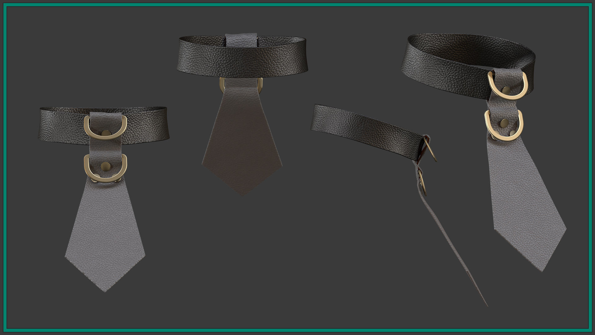 15 female neck choker 3D model_5