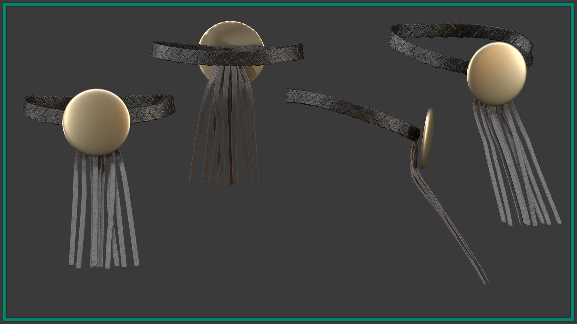 15 female neck choker 3D model_15