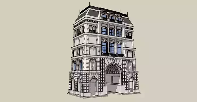 SketchUp classic building 3d model